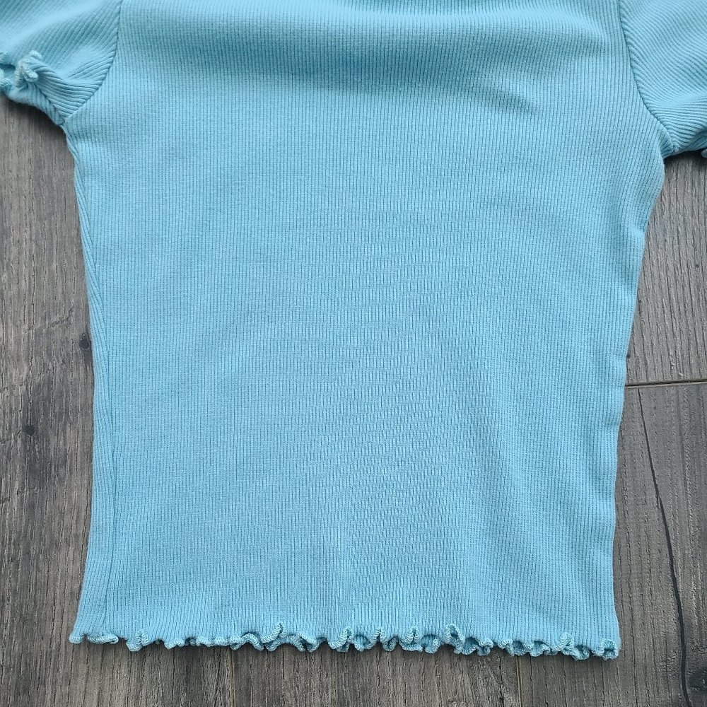 Aqua Ribbed Baby Tee - XS - Picture 3 of 11